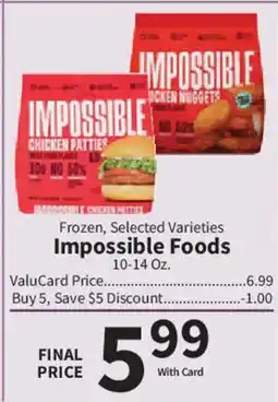 Food City Impossible chicken patties offer