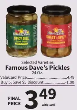 Food City Famous Dave's Pickles offer