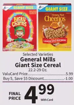 Food City General Mills Giant Size Cereal offer