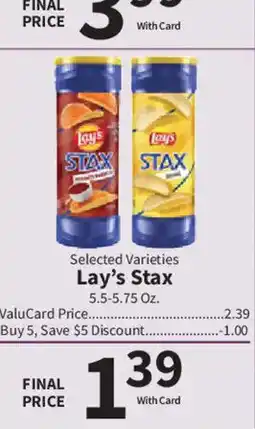 Food City Lay's Stax offer