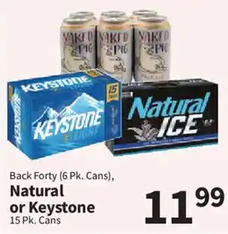 Food City Back Forty, Natural or Keystone offer