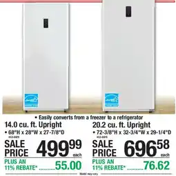 Menards Energy Star 14.0 cu. ft. Upright offer