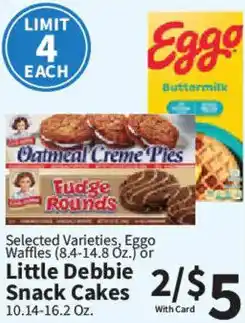 Food City Selected Varieties, Eggo Waffles or Little Debbie Snack Cakes offer