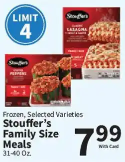 Food City Stouffer's Family Size Meals offer