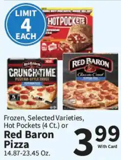 Food City Frozen, Selected Varieties, Hot Pockets or Red Baron Pizza offer