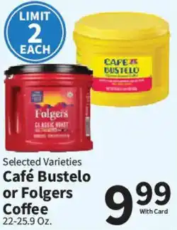 Food City Café Bustelo or Folgers Coffee offer