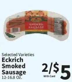 Food City Eckrich smoked sausage offer