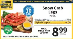 Food City Snow Crab Legs offer