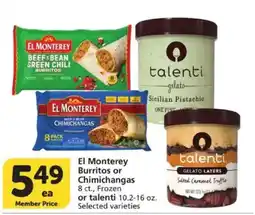 Vons El Monterey Burritos or Chimichangas offer