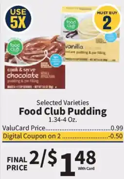 Food City Food Club Pudding offer