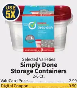 Food City Simply Done Storage Containers offer