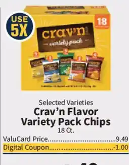 Food City Crav'n Flavor Variety Pack Chips offer
