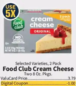 Food City Food Club cream cheese offer