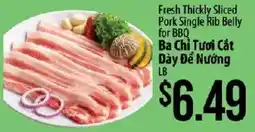 Hmart Fresh Thickly Sliced Pork Single Rib Belly offer