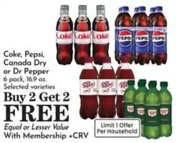 Pavilions Coke, Pepsi, Canada Dry or Dr Pepper offer