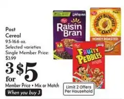 Pavilions Post Cereal offer