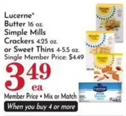 Pavilions Lucerne butter simple mills crackers or sweet thins offer