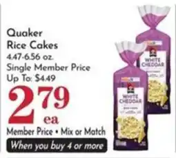 Pavilions Quaker rice cakes offer