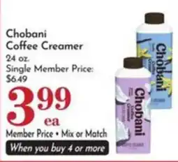 Pavilions Chobani Coffee Creamer offer