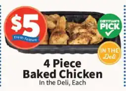 Food City 4 Piece Baked Chicken In The Deli offer