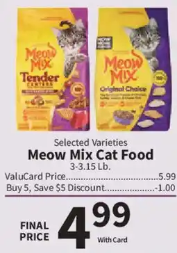 Food City Meow Mix Cat Food offer