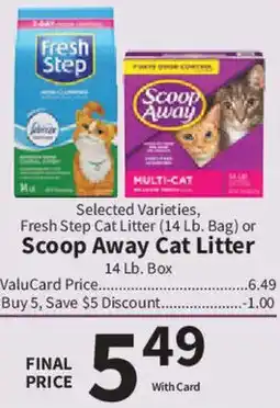Food City Fresh Step Cat Litter or Scoop Away Cat Litter offer