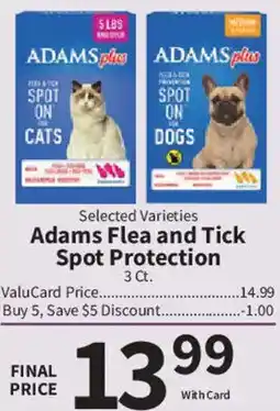 Food City Adams Flea and Tick Spot Protection offer