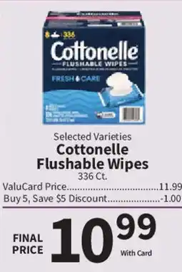 Food City Cottonelle flushable wipes offer