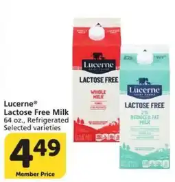 Vons Lucerne lactose free milk offer