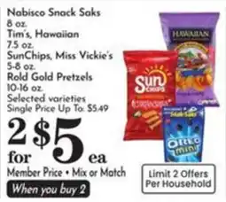 Pavilions Nabisco Snack Saks offer