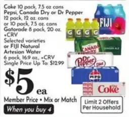 Pavilions Coke Pepsi Canada Dry offer