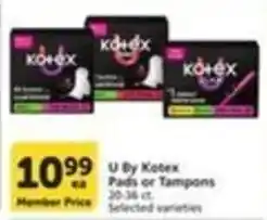 Pavilions U By Kotex Pads or Tampons offer