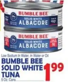 Bravo Supermarkets Bumble bee solid white tuna offer