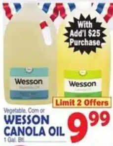 Bravo Supermarkets Wesson Vegetable, Corn or Canola Oil offer