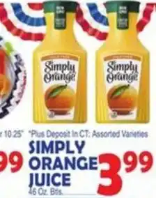 Bravo Supermarkets Simply Orange Juice offer