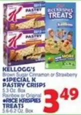 Bravo Supermarkets Kellogg's special k pastry crisps or rice krispies treats offer