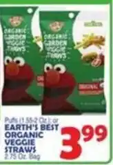 Bravo Supermarkets Earth's Best Organic Veggie Straws offer
