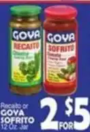 Bravo Supermarkets Goya recaito or goya sofrito offer