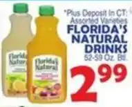 Bravo Supermarkets Florida's natural drinks offer