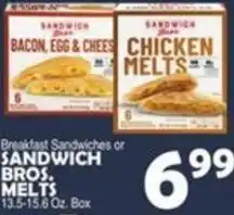 Bravo Supermarkets Sandwich Bros. Breakfast Sandwiches or Sandwich Bros. Melts offer