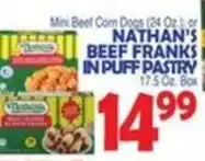 Bravo Supermarkets Nathan's beef franks in puff pastry offer