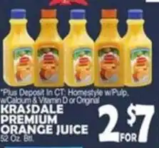 Bravo Supermarkets Krasdale premium orange juice offer