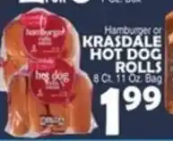 Bravo Supermarkets Hamburger or Krasdale Hot Dog Rolls offer