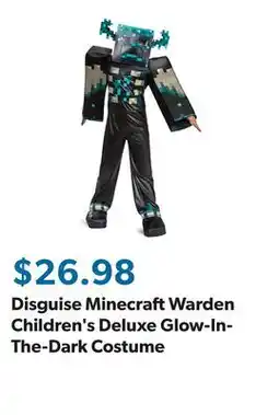 Sam's Club Disguise Minecraft Warden Children's Deluxe Glow-In-The-Dark Costume offer