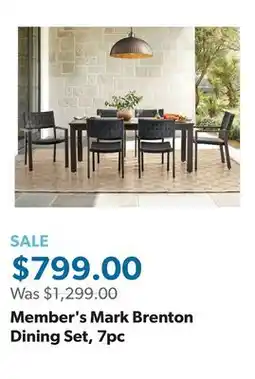 Sam's Club Member's Mark Brenton Dining Set, 7pc offer