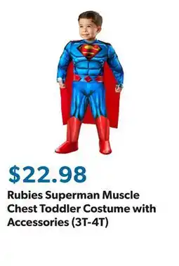 Sam's Club Rubies Superman Muscle Chest Toddler Costume with Accessories (3T-4T) offer