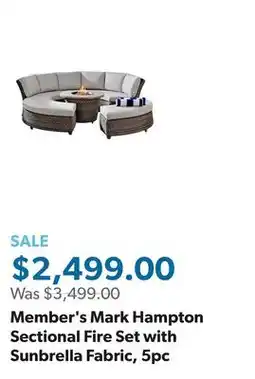 Sam's Club Member's Mark Hampton Sectional Fire Set with Sunbrella Fabric, 5pc offer