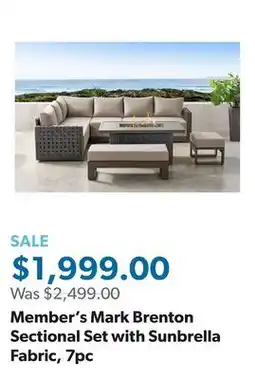 Sam's Club Member's Mark Brenton Sectional Set with Sunbrella Fabric, 7pc offer