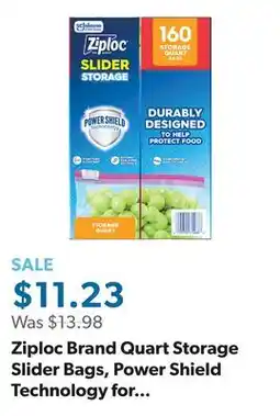 Sam's Club Ziploc Brand Quart Storage Slider Bags, Power Shield Technology for More Durability, 160 ct offer