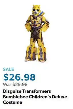 Sam's Club Disguise Transformers Bumblebee Children's Deluxe Costume offer